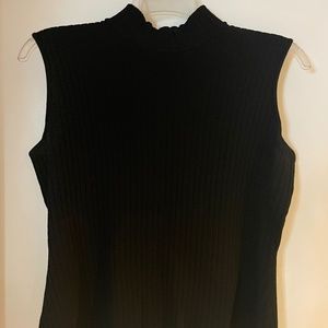 St. John Black Knit Sleeveless Shell